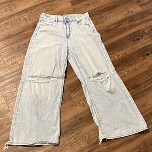 American Eagle Outfitters Light Blue Ripped Flare Jeans